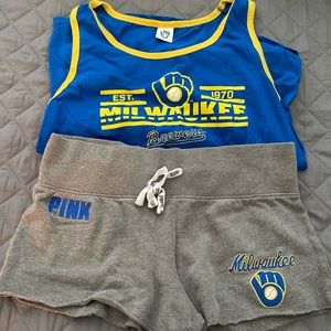 VS PINK MILWAUKEE BREWERS SLEEPSET 💙💛⚾️